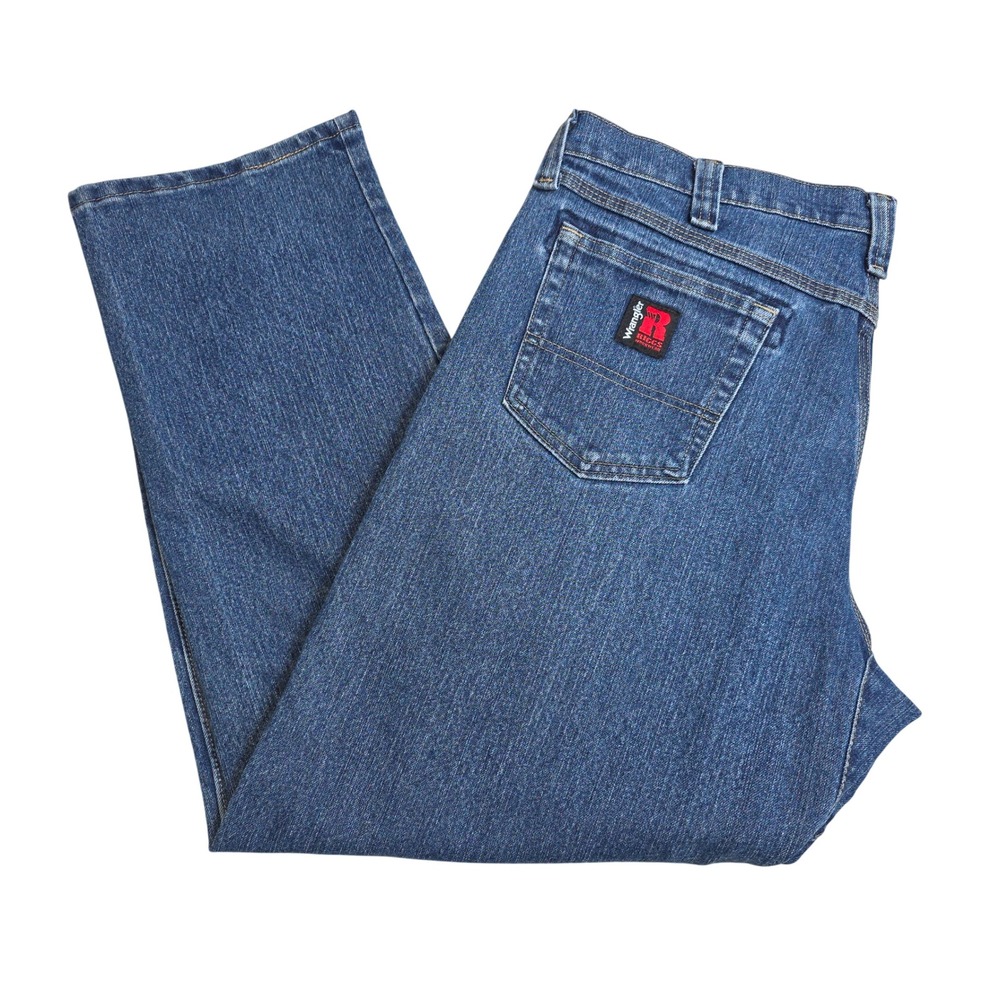 Wrangler Riggs Workwear Mens Relaxed Fit Dark Wash Denim Jeans 37x31
